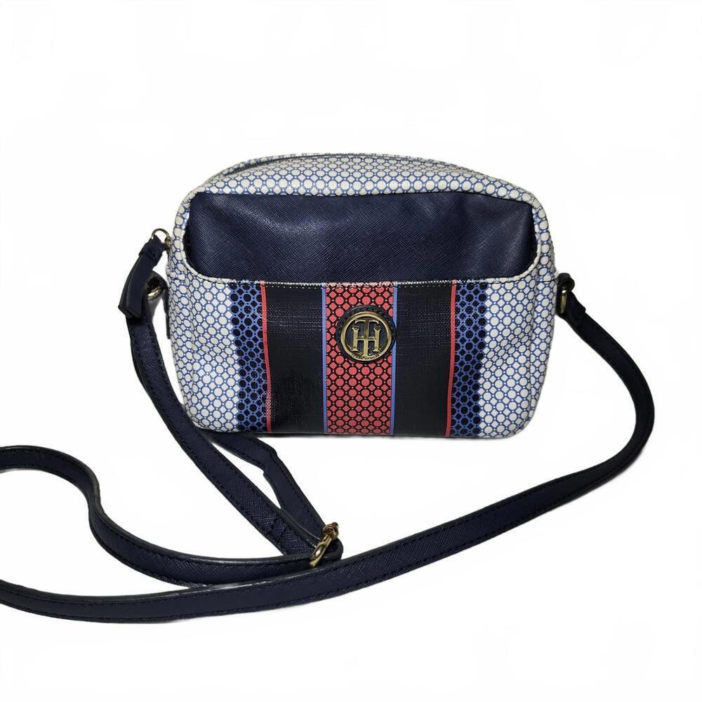 Tommy Hilfiger Women's Navy Blue and Red Crossbody Shoulder Bag